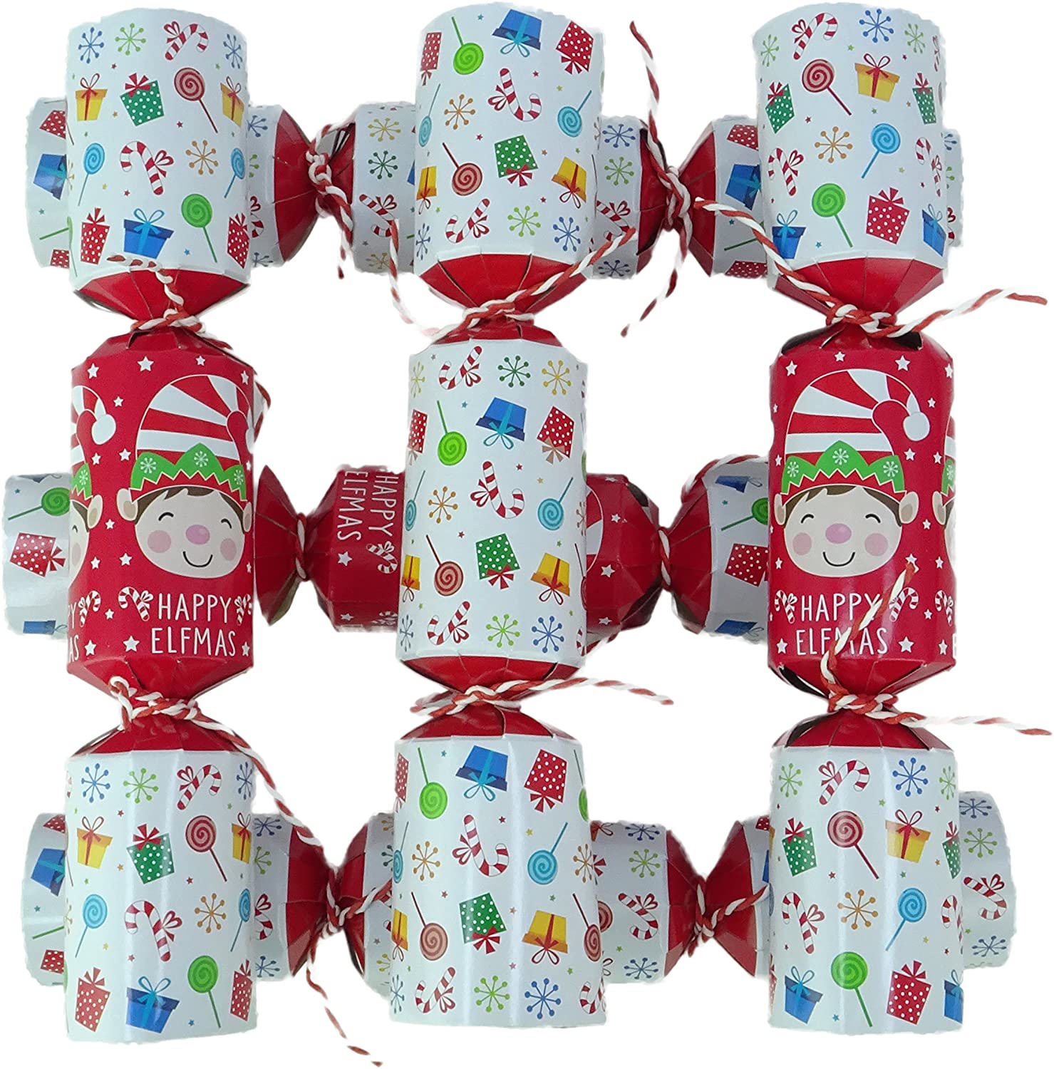 Toyland® Pack Of 6 Pin The Nose On The Elf Game Christmas Crackers Novelty Christmas