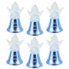 Toyland® Six 9cm Light Blue Baby's First Christmas Tree Bells With Clear Plastic Angel Attached