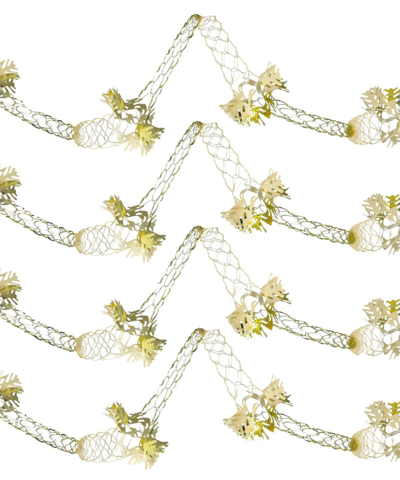 Pack of 4-2.7M Gold and Ivory Snowflake Foil Garland - Christmas Decorations