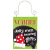 Toyland 20cm Christmas Festive Sign 'WANTED Jolly Men Bearing Gifts' - Christmas Hanging Decorations