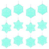 Toyland® Pack Of 12 9cm Light Blue Snowflake Tree Ornaments - Snowflake Decorations