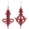 Two Decorative Finial Copper Glittery Tree Trims - Christmas Decorations