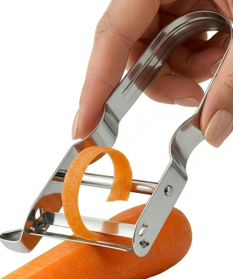 2 Pack - Swiss STAR Vegetable Peeler, Carbon Steel Blade and Stainless Handle