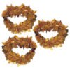 Toyland® PACK OF THREE - 2.4 Metre Length (8FT) Holly Leaf Tinsel Garland In Dark Gold