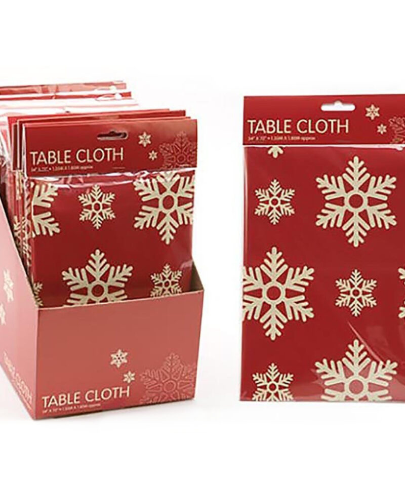 Toyland® Snowflake Pattern Red Christmas Tablecloth - 54" x 72"