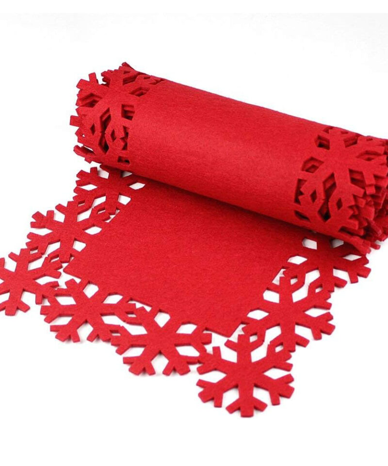 Toyland With Snowflake Edge Design-Christmas Tableware-Dining Room Accessories, Red, 2m