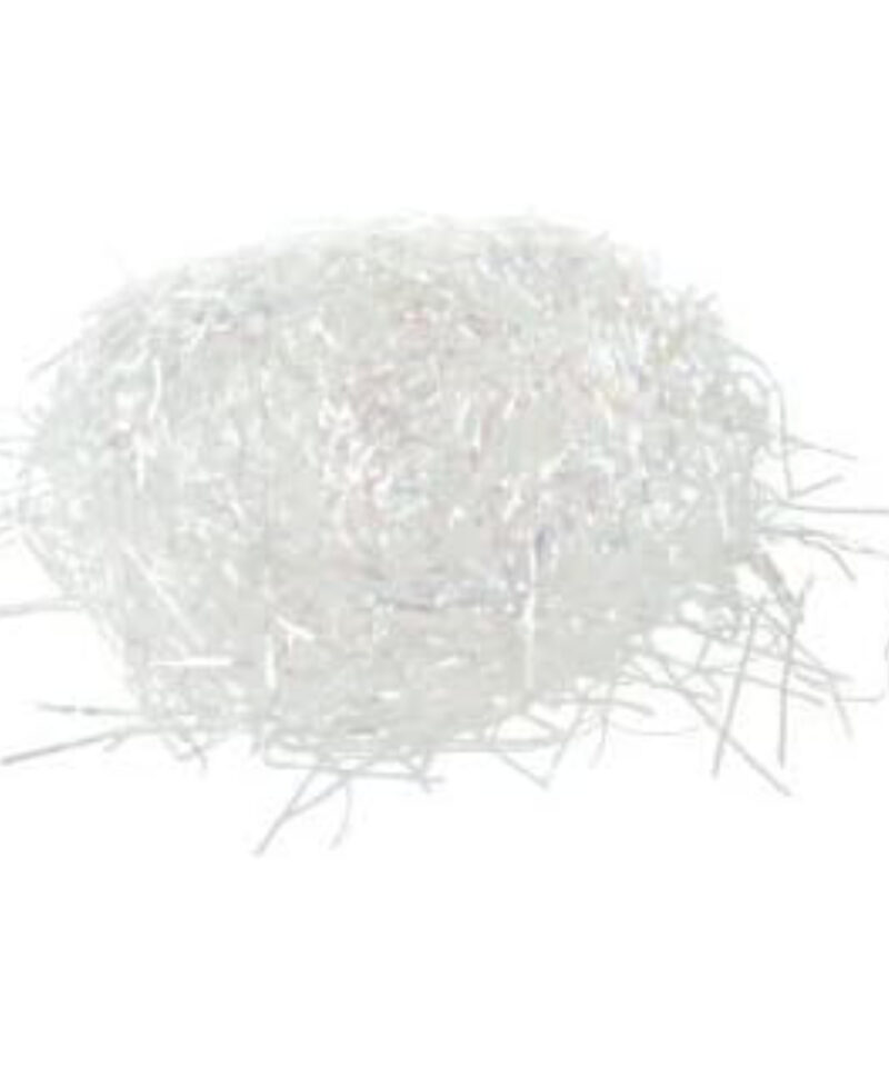 20g White Pearlised Metallic Shreds - Arts & Crafts/Presents/Christmas (C32)