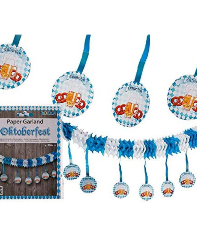 2.5m (8ft) Oktoberfest Paper Garland - Party Decorations