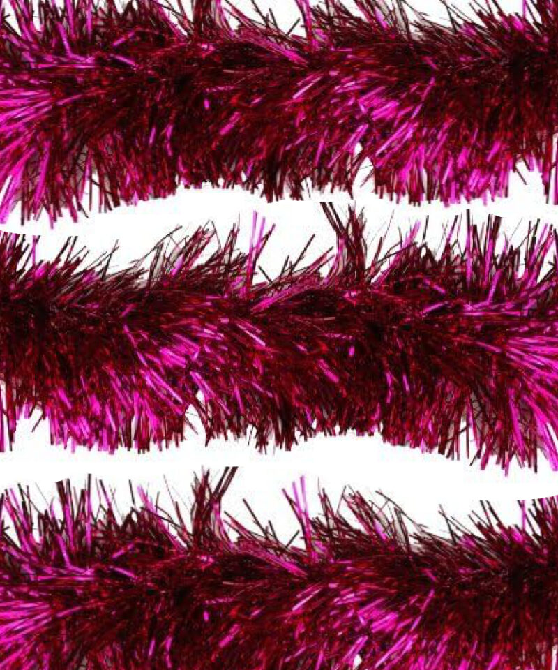 Toyland® 2m Baby Fushia Pink/Bright Pink Tinsel - Christmas Decoration
