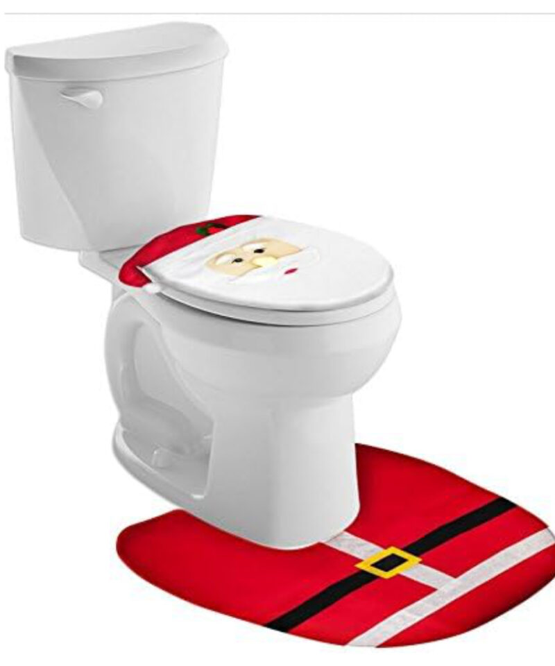 Toyland® Santa Toilet Seat Cover & Floor Mat - Novelty Christmas Decoration - Christmas Decoration