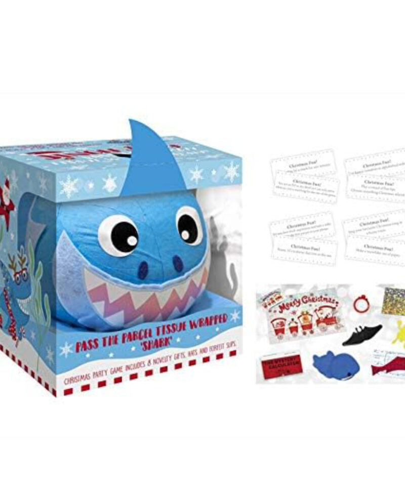 Toyland® Pass The Parcel Peel & Reveal Game - Christmas Family Fun (Shark)