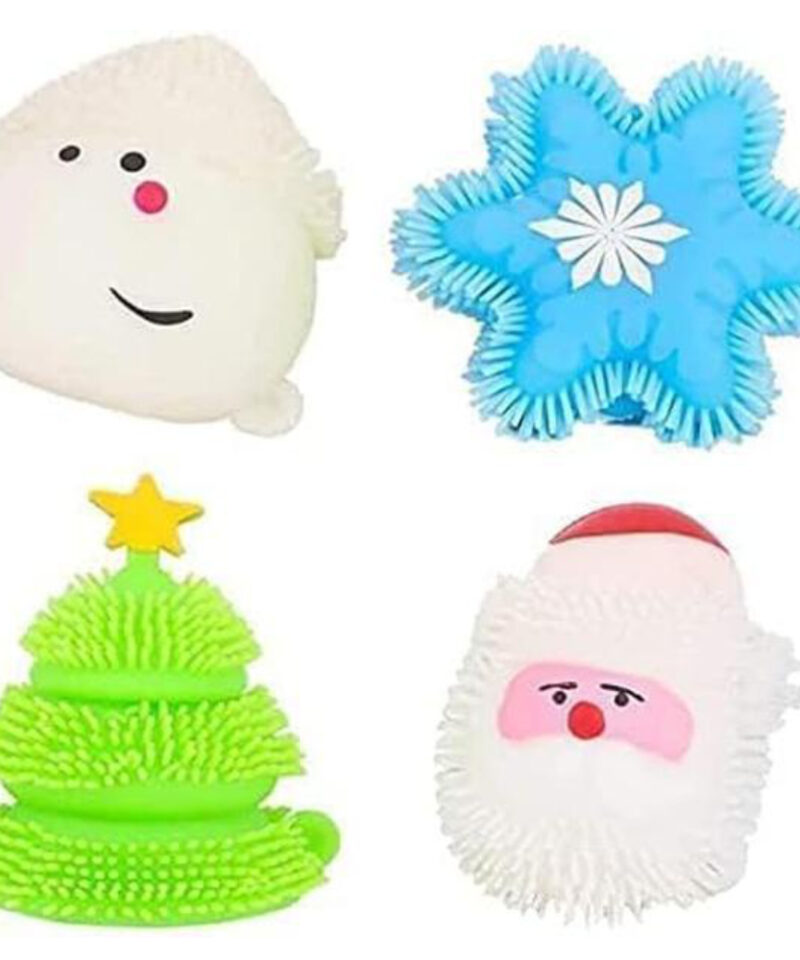 Pack Of 4 - Light Up Christmas Puffer Toys - Stocking Fillers - Christmas Party Bags