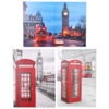 Toyland 3 Assorted Designs 70 x 50 cm Red Glitter Canvas' Each Showing A Different London Scene
