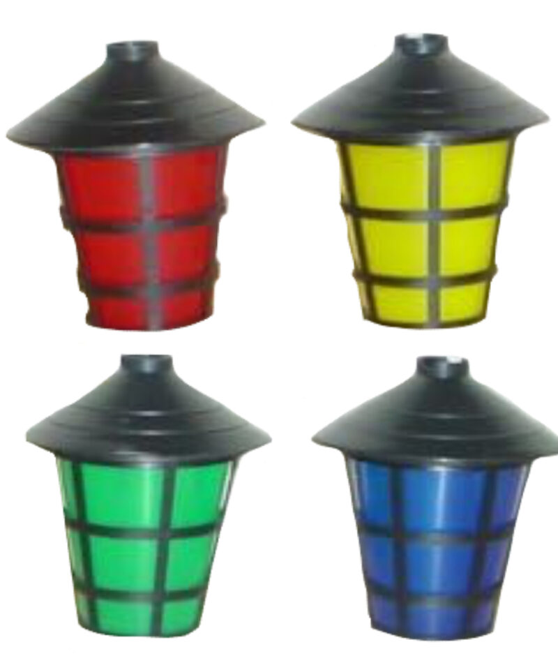 Set of 4 - 8cm Lantern Light Covers-Red/Yellow/Green/Blue (MI25)