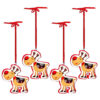 Toyland® Pack of 4-7cm Ceramic Hanging Reindeer Christmas Tree Decoration