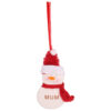 Toyland 12cm Hanging Snowman Decoration With Decorative Scarf And Hat Reading 'Mum' - Christmas Tree Decorations