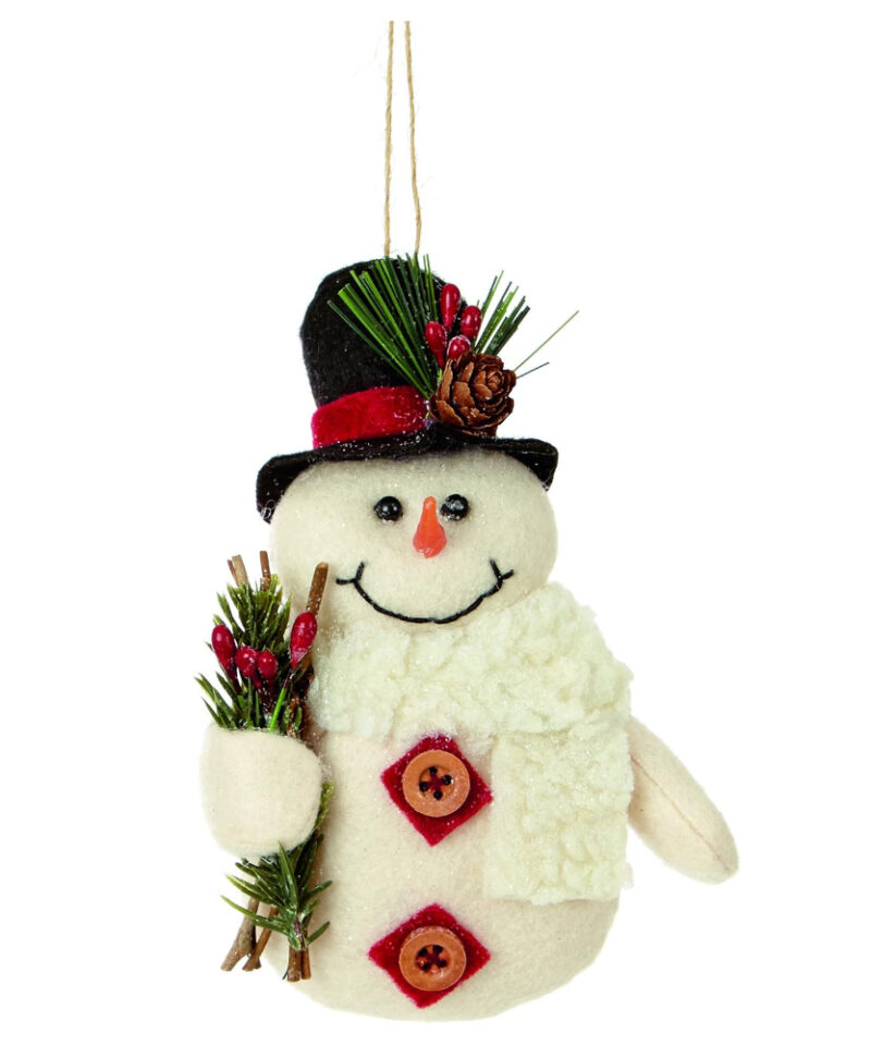 Woolly Snowman Hanging Decoration
