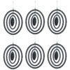 Toyland® Pack of 6 - Oval Shaped Black Glitter Coated Hanging Decorations - Perfect Christmas Decoration
