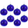 Toyland 8 Purple Floral Inspired Flocked Ball Shaped Baubles - Perfect Christmas Tree Decoration