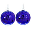 Toyland 2 Purple Floral Inspired Flocked Ball Shaped Baubles - Perfect Christmas Tree Decoration