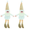 Toyland® 2 25cm Hanging Felt Plush Santa Decorations With Sparkling Gold Features - Christmas Hanger
