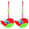 Toyland® Pack of 2 - Vibrant Red & Green Clay Bird Hanging Decorations - Perfect Christmas Tree Decoration