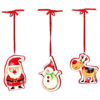 Set of 3 - 7cm Ceramic Hanging Character - Christmas Tree Decoration