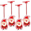Pack of 4 - 7cm Ceramic Hanging Santa - Christmas Tree Decoration