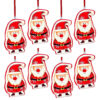 Toyland Pack of 8-7cm Ceramic Hanging Santa - Christmas Tree Decoration
