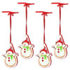 Pack of 4 - 7cm Ceramic Hanging Snowman - Christmas Tree Decoration