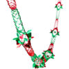 Pack of 2 - Twin Pack Red and Green Foil Garland Christmas Decoration - Square Shaped Pattern