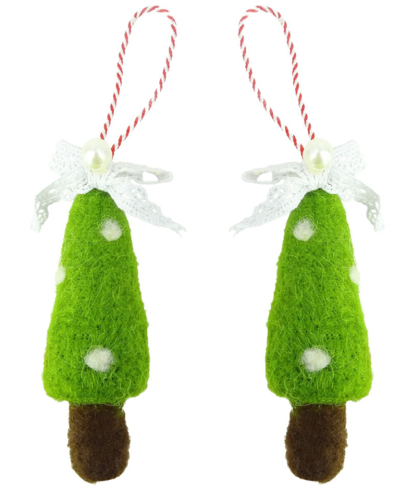 Pack of 2 - Felt Christmas Tree Design Tree Hanger - Perfect For Your Christmas Tree