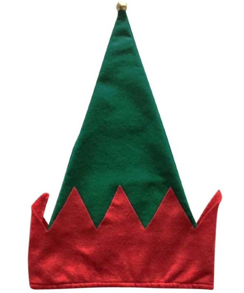 Toyland® Red & Green Felt Christmas Elf Hat With Jingle Bell - One Size Fits All