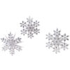 Toyland® Pack Of 3-14cm Glitter Crystal Snowflake Decoration Baubles - Christmas Tree Decorations
