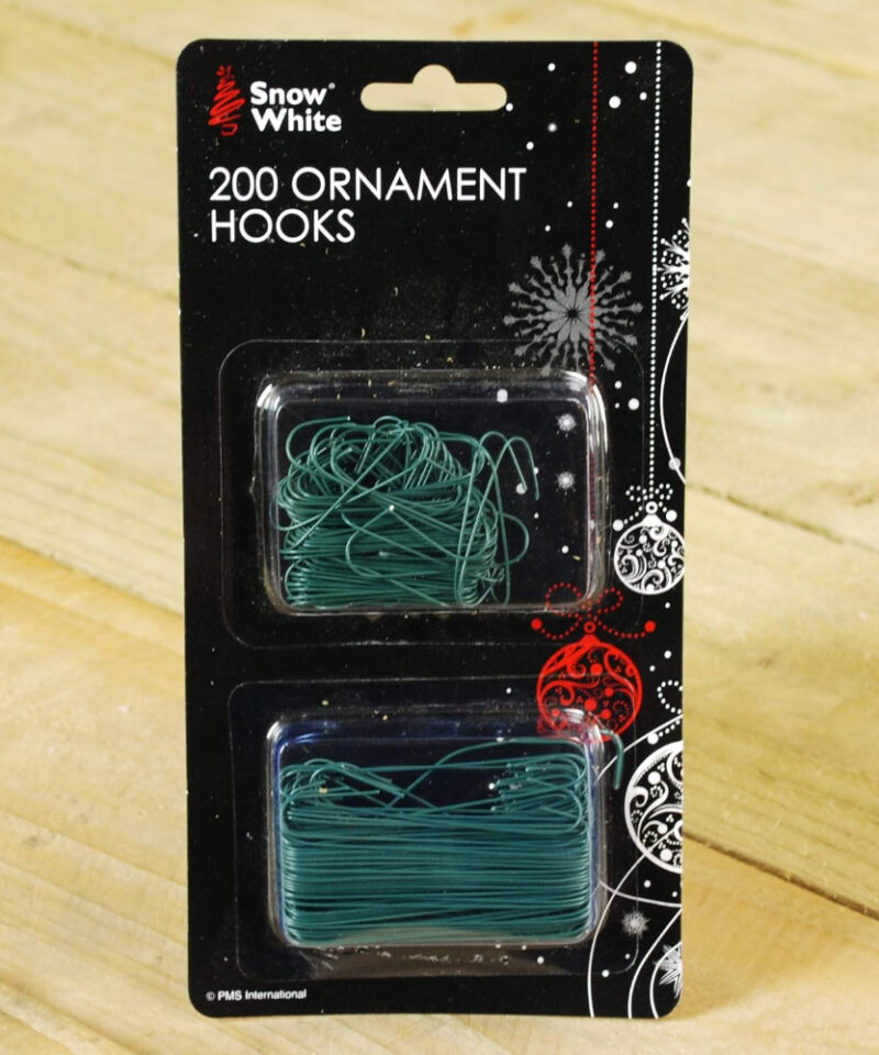 32 Plastic Star & Bell Christmas Tree Hooks - Green (PM183)