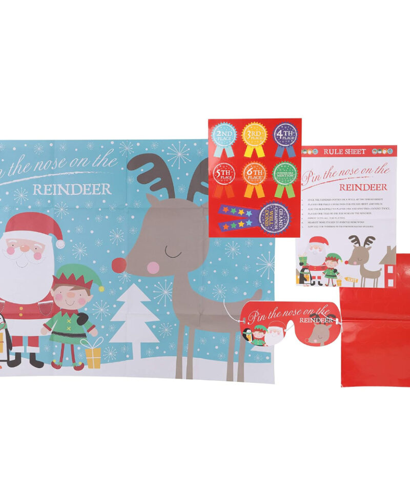 Pin the Nose on the Reindeer Party Game Set