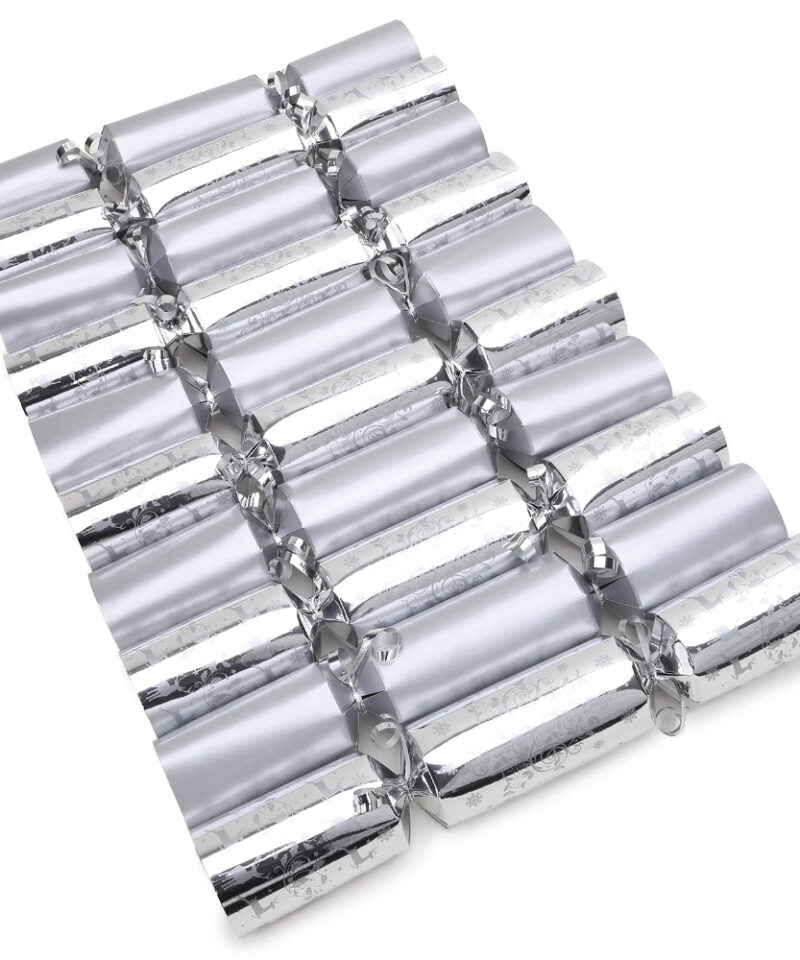 Toyland® 100 Silver Christmas Crackers - Great For Pubs/Clubs/Restaurants/Schools + Much More!