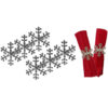 Pack of 6 - Metal Christmas Napkin Holders - 6 Silver Snowflake - Christmas Tableware