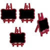 Toyland Pack of 12-6.5cm Red Glitter Name Place Chalk Boards - Place Boards - Christmas/Wedding/Party