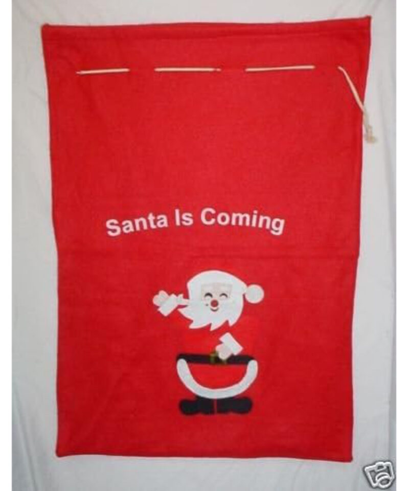 80cm x 56cm Santa Is Coming Giant Christmas Sack-C3