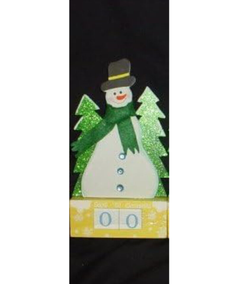 20cm Standing Snowman Wooden Countdown To Christmas Character With Number Cubes Decoration - Standing Advent Calender - Indoor Christmas Decorations…