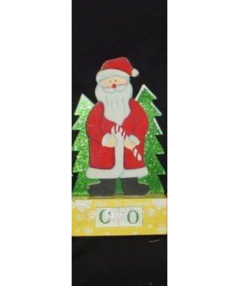 20cm Standing Santa Wooden Countdown To Christmas Character With Number Cubes Decoration - Standing Advent Calender - Indoor Christmas Decorations…