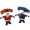 26cm Wooden 'Welcome' Sign Hanging Decoration - Santa & Snowman - Christmas Decorations