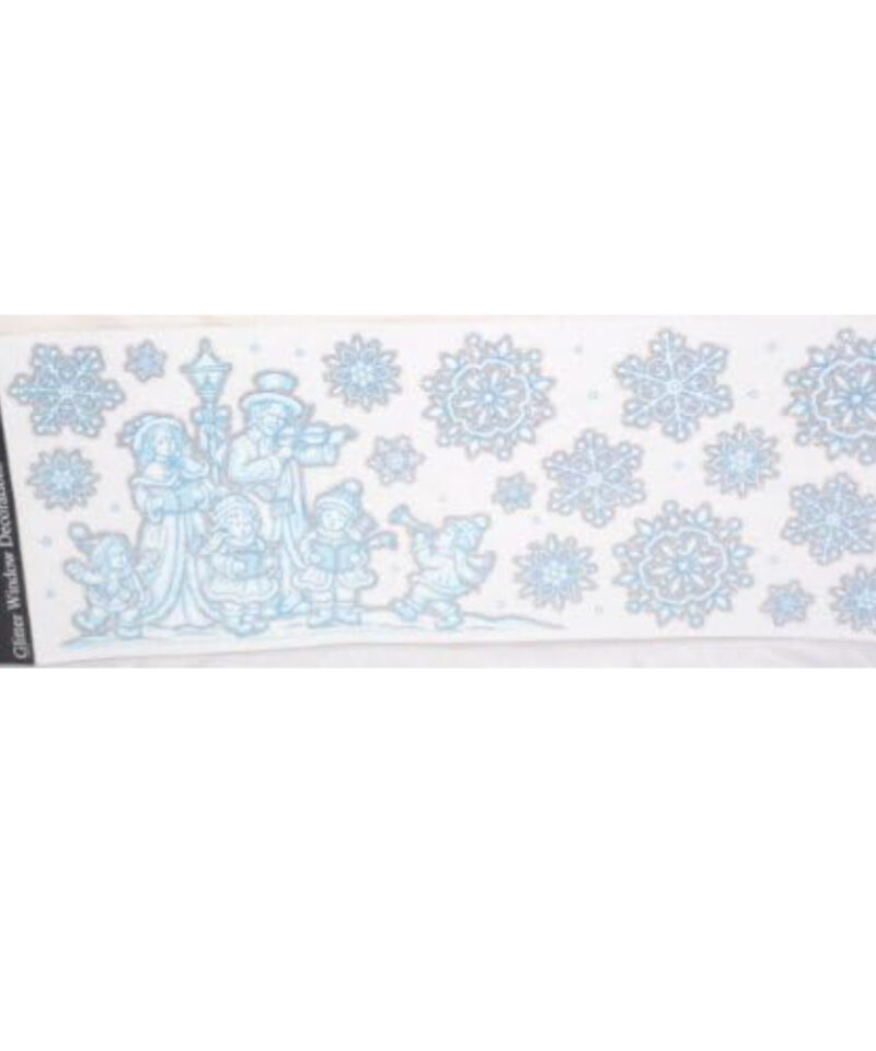 Toyland® Christmas Glitter Window Stickers - Carol Singers - Sheet Measures 54cm x 21cm