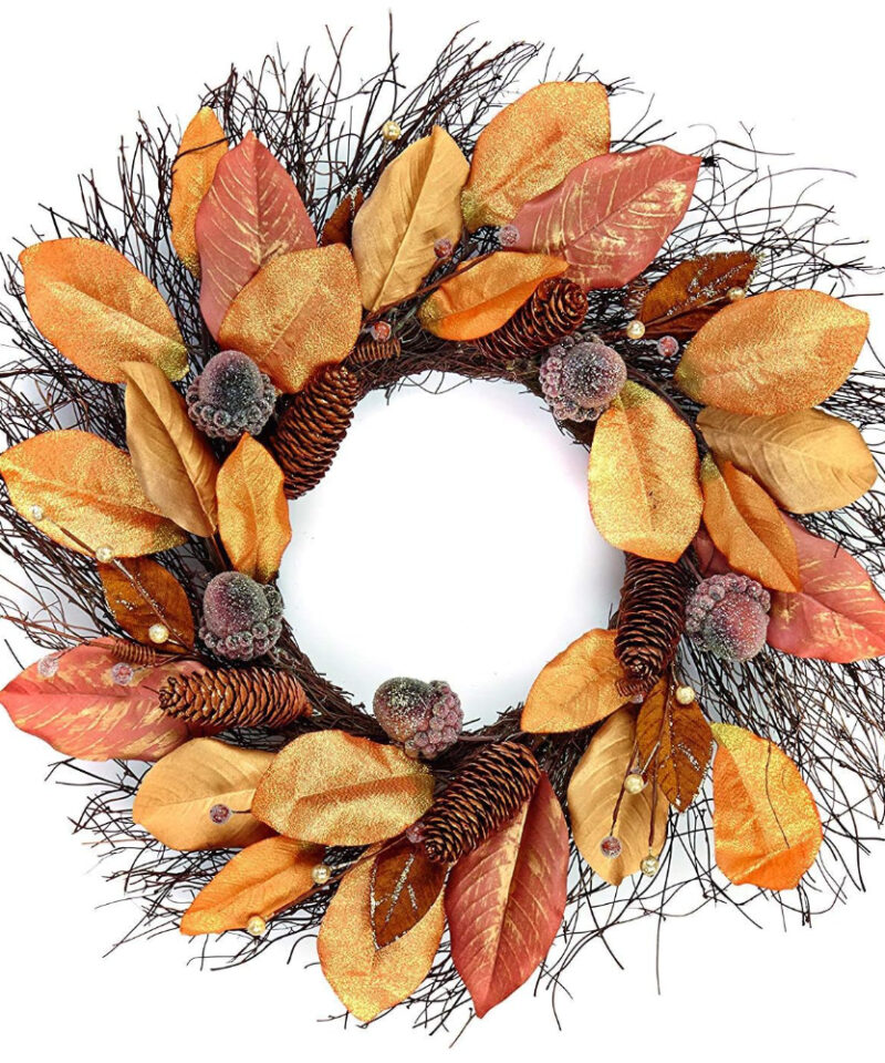 Toyland® 55cm Natural Christmas Wreath With Acorns, Leaves And Cones