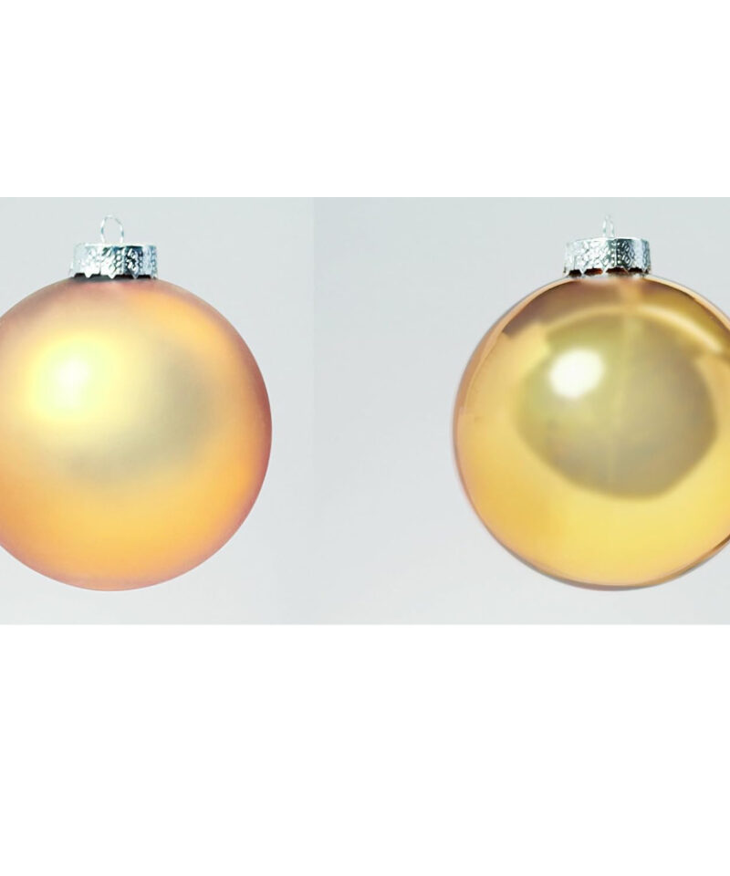 4 x 80mm Gold Glass Balls Matte and Shiny in Box- Christmas Tree Decorations
