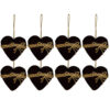 Toyland Pack of 8-10cm Brown Woollen Heart Christmas Tree Bauble Decoration