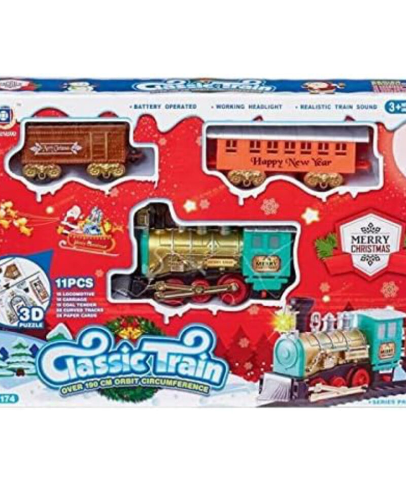 Premier Classic Battery Operated Christmas Xmas Train Carriage Track Set - 11 Piece