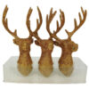 Toyland® Pack of 3-15cm Reindeer Head Hanging Tree Decoration ROSE GOLD - Christmas Tree Decorations