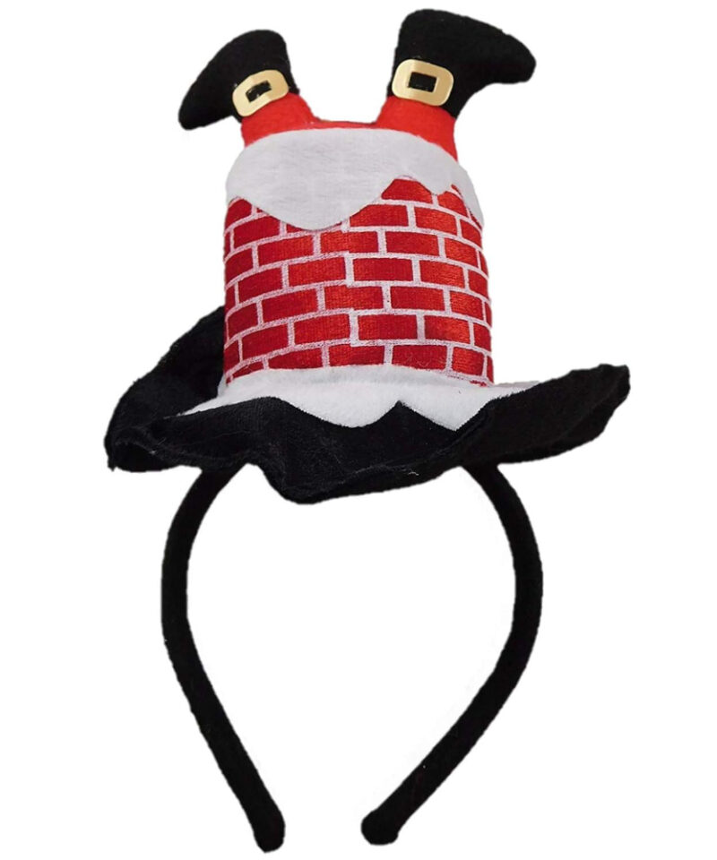 28cm Novelty Santa In Chimney Headband - Christmas Accessories - Stocking Fillers
